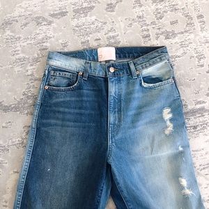 REVICE High Waisted Two-Tone Mom Jeans